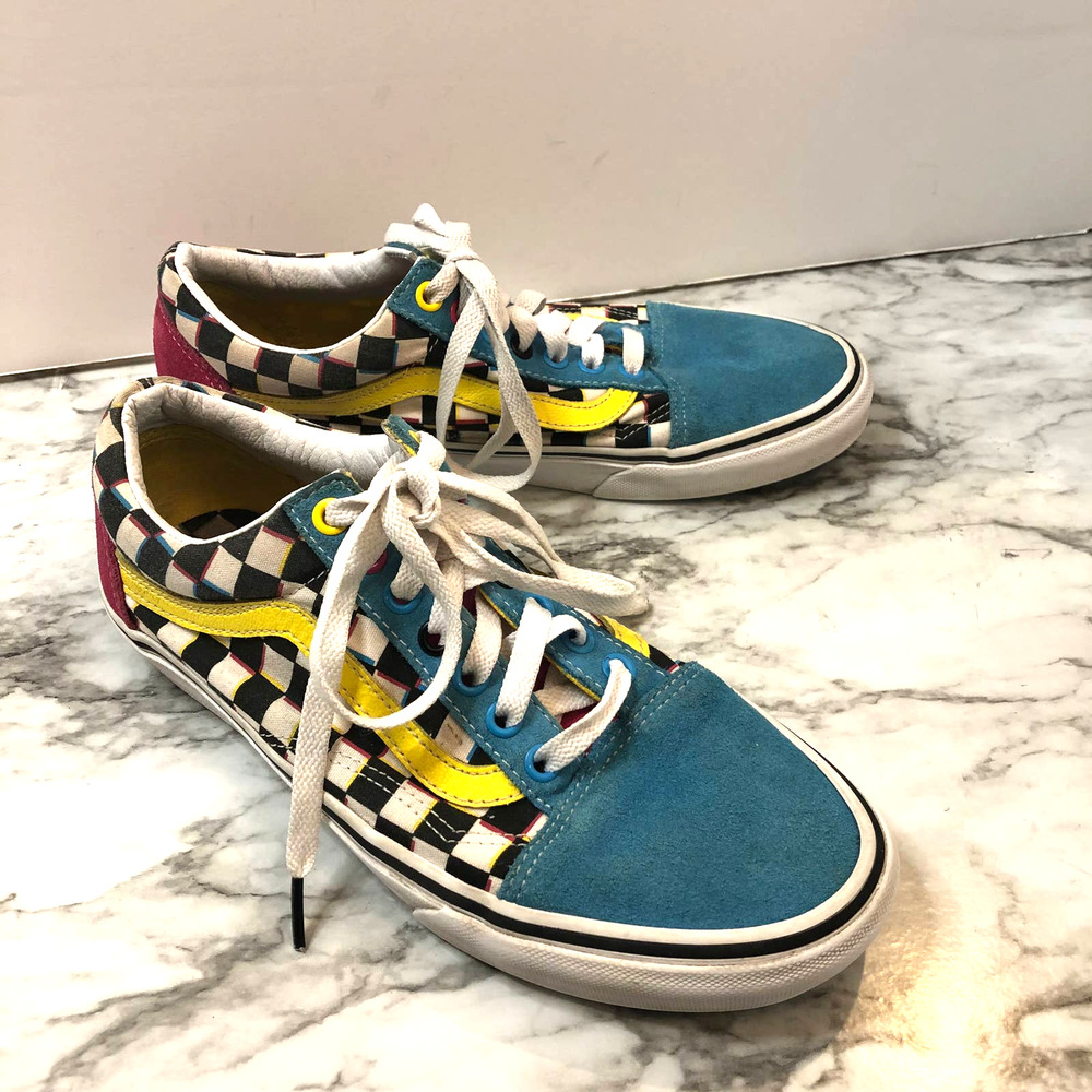 Vans Journeys Paul Van Doren OldSchool Crazy Checks Sneaker Women Size 9/Men 7.5